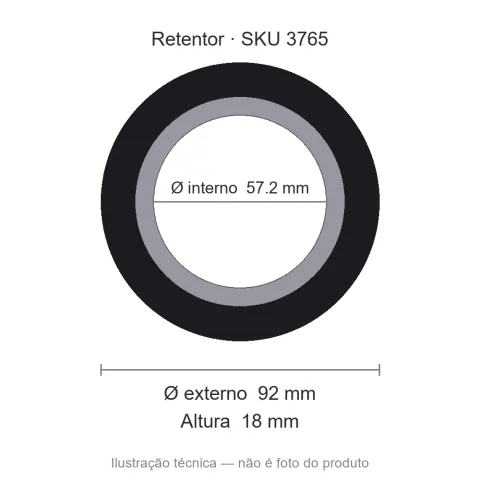 Retentor Industrial 57,2 mm x 92 mm x 18 mm - 57,2x92x18 00014 B