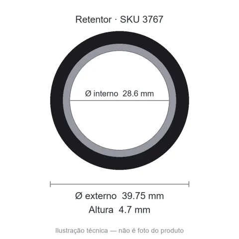 Retentor 28,6 mm x 39,75 mm x 4,7 mm - 28,60x39,75x4,70 00117