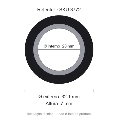Retentor Automotivo 20 mm x 32,1 mm x 7 mm - 20x32,1x7 00953