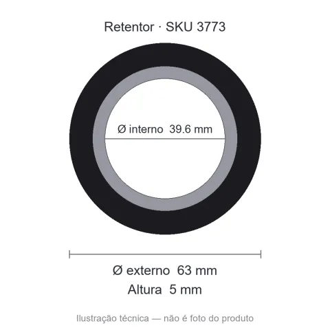 Retentor 39,6 mm x 63 mm x 5 mm - 39,6x63x5x17,6 00966