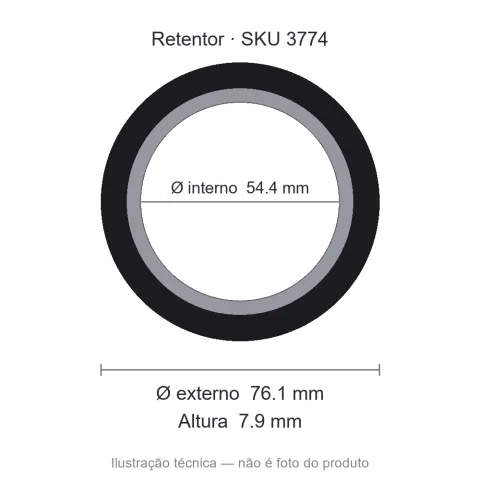Retentor Automotivo 54,4 mm x 76,1 mm x 7,9 mm - 54,4x76,10x7,9 00974