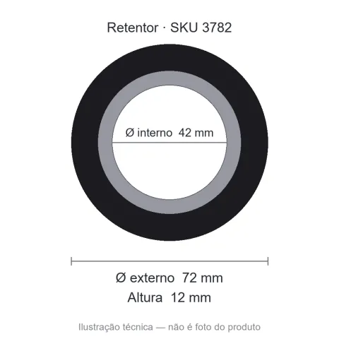 Retentor Agrícola 42 mm x 72 mm x 12 mm - 01081 42x72x12
