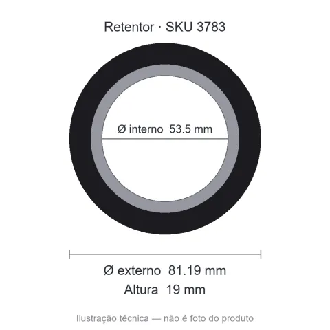 Retentor 53,5 mm x 81,19 mm x 19 mm - 01083 53,50x81,19x19
