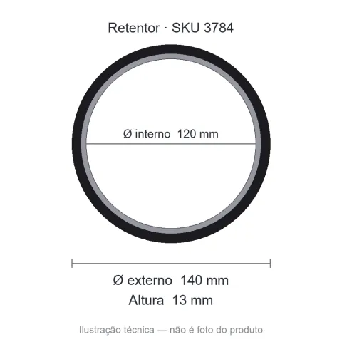 Retentor 120 mm x 140 mm x 13 mm - 01070 120x140x13 BA
