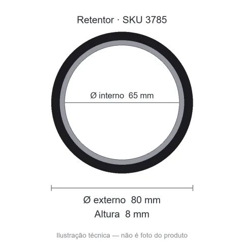 Retentor 65 mm x 80 mm x 8 mm - 01060 65x80x8 BGO
