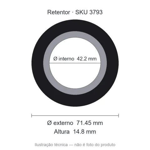 Retentor 42,2 mm x 71,45 mm x 14,8 mm - 01119 42,20x71,45x14,80 BAG