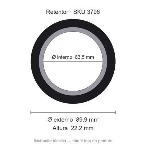 Retentor 63,5 mm x 89,9 mm x 22,2 mm - 01125 63,5x89,9x22,2 BBO