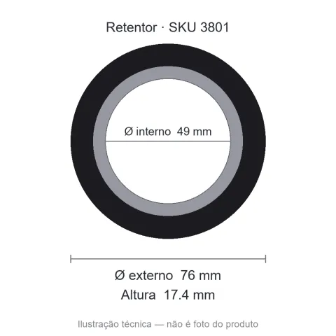 Retentor 49 mm x 76 mm x 17,4 mm - 01199 49x76x17,4 GB