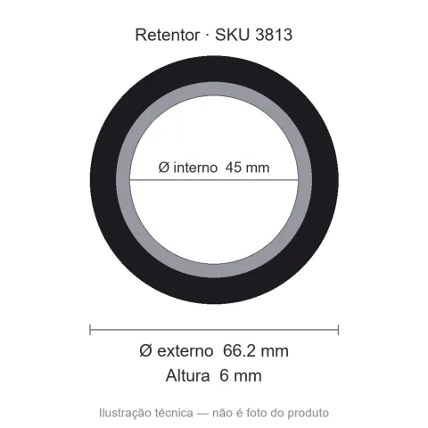 Retentor 45 mm x 66,2 mm x 6 mm - 01141 45x66,20x6 BR
