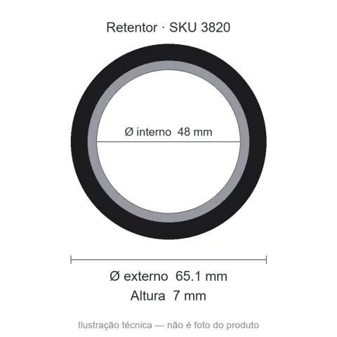 Retentor 48 mm x 65,1 mm x 7 mm - 01147 48x65,10x7 BRG