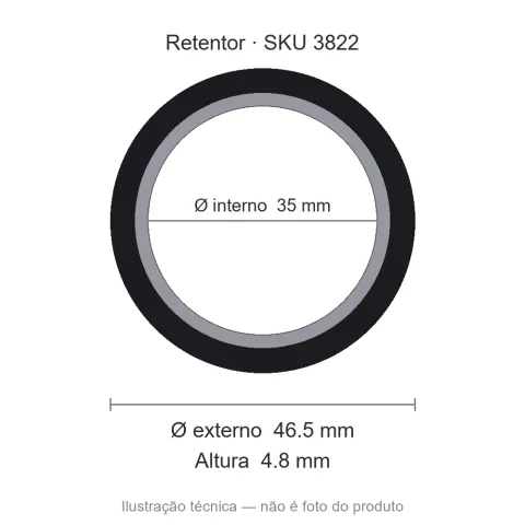 Retentor 35 mm x 46,5 mm x 4,8 mm - 01152 35x46,50x4,80