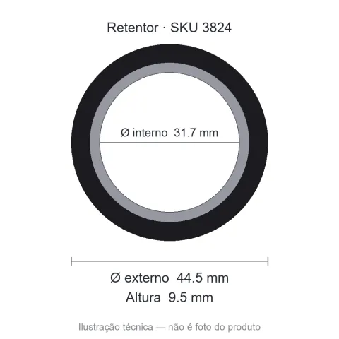 Retentor 31,7 mm x 44,5 mm x 9,5 mm - 01154 31,7x44,50x9,5