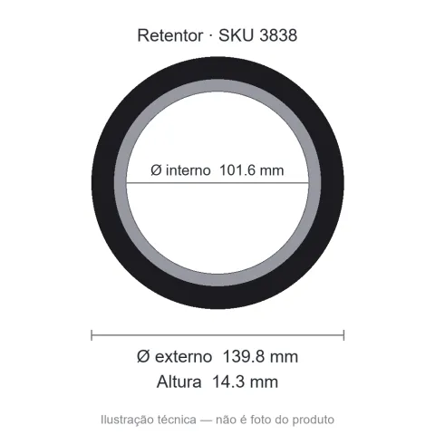 Retentor 101,6 mm x 139,8 mm x 14,3 mm - 01252 101,6x139,8x14,3 BGO
