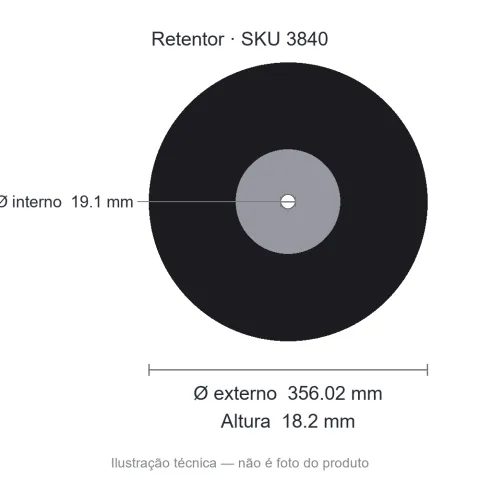 Retentor 19,1 mm x 356,02 mm x 18,2 mm - 01205 19,10x356,02x18,20 BRE