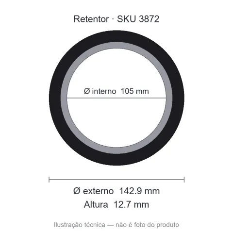 Retentor 105 mm x 142,9 mm x 12,7 mm - 01268 105x142,90x12,70 BA