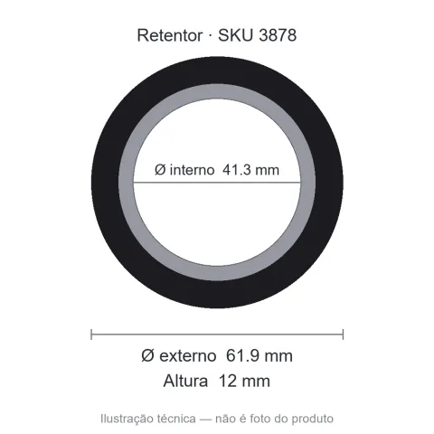 Retentor 41,3 mm x 61,9 mm x 12 mm - 01378 41,3x61,90x12
