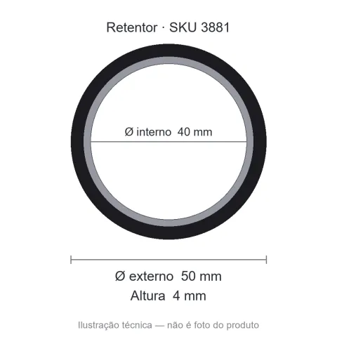 Retentor 40 mm x 50 mm x 4 mm - 01419 40x50x4