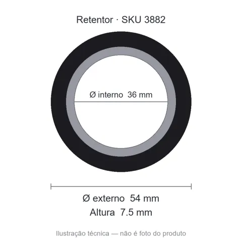 Retentor Automotivo 36 mm x 54 mm x 7,5 mm - 01421 36x54x7,5