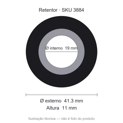 Retentor 19 mm x 41,3 mm x 11 mm - 01465 19x41,30x11
