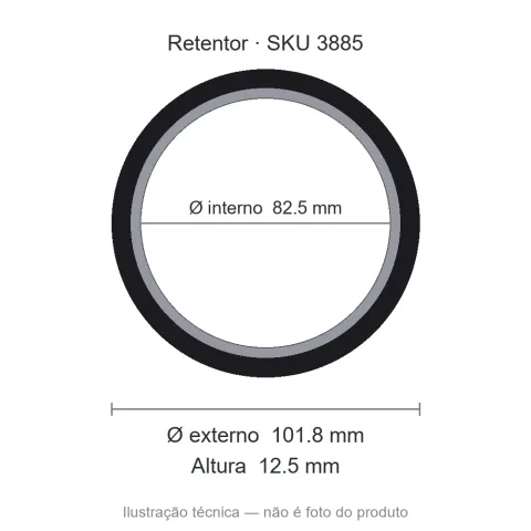 Retentor 82,5 mm x 101,8 mm x 12,5 mm - 01476 82,5x101,8x12,5