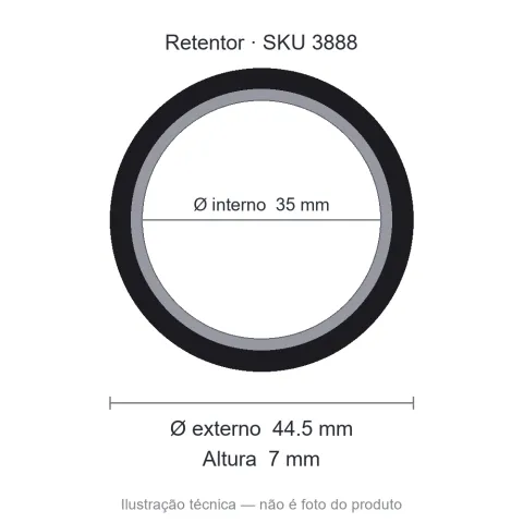 Retentor 35 mm x 44,5 mm x 7 mm - 01502 35x44,5x7