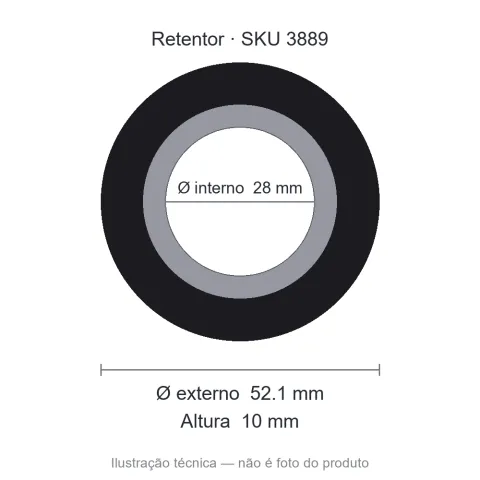 Retentor 28 mm x 52,1 mm x 10 mm - 01503 28x52,10x10