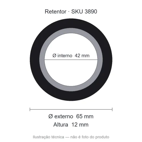 Retentor Automotivo 42 mm x 65 mm x 12 mm - 01506 42x65x12