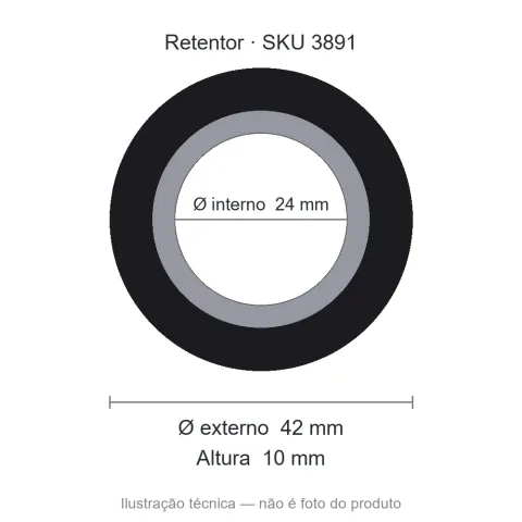 Retentor 24 mm x 42 mm x 10 mm - 01507 24x42x10