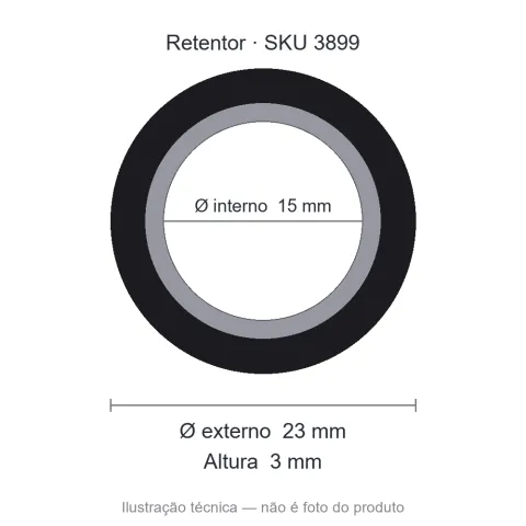 Retentor 15 mm x 23 mm x 3 mm - 01523 15x23x3