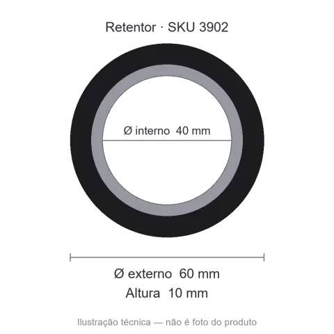 Retentor 40 mm x 60 mm x 10 mm - 01534 40x60x10 F