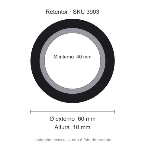 Retentor 40 mm x 60 mm x 10 mm - 40x60x10 00265 BR