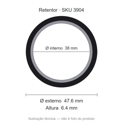 Retentor 38 mm x 47,6 mm x 6,4 mm - 01536 38x47,60x6,40 BA