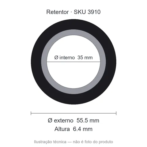 Retentor 35 mm x 55,5 mm x 6,4 mm - 35x55,5x6,4 00284