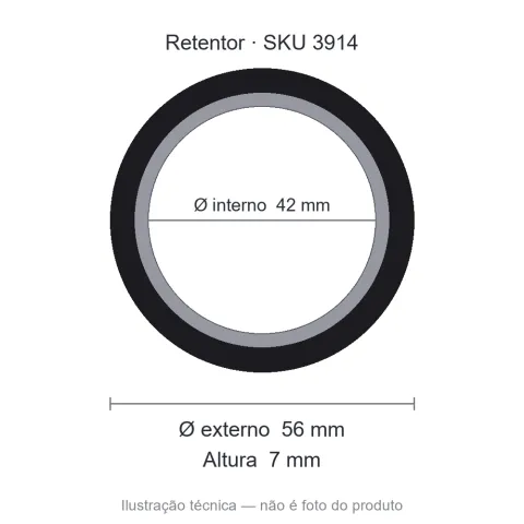 Retentor 42 mm x 56 mm x 7 mm - 42x56x7 00288 BR