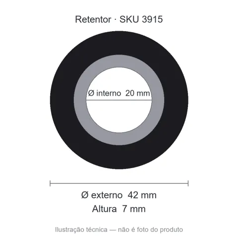 Retentor 20 mm x 42 mm x 7 mm - 20x42x7 00360 BA