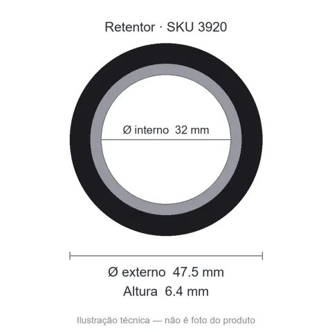 Retentor 32 mm x 47,5 mm x 6,4 mm - 32x47,5x6,4 01563 BA