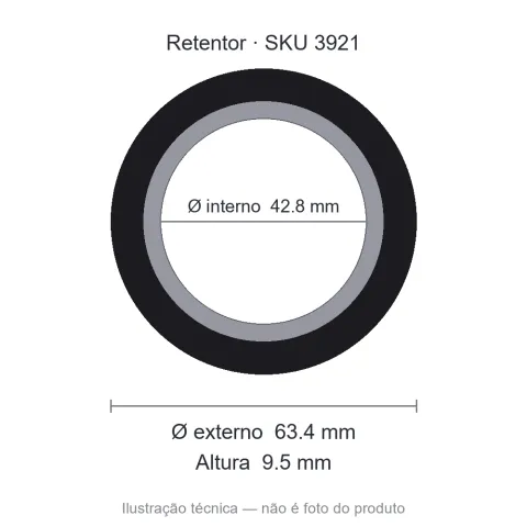Retentor 42,8 mm x 63,4 mm x 9,5 mm - 01564 42,8x63,4x9,5 BG
