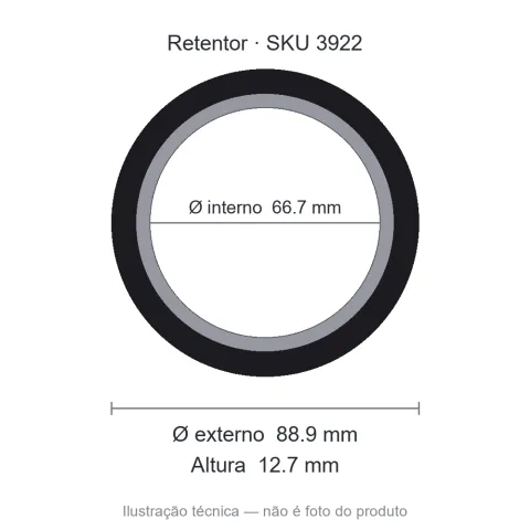 Retentor 66,7 mm x 88,9 mm x 12,7 mm - 66,7x88,90x12,70 00369 BR