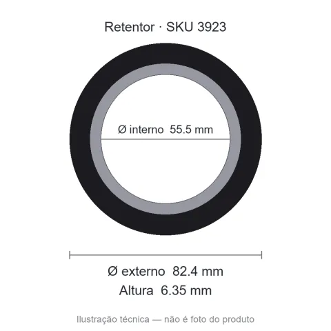 Retentor 55,5 mm x 82,4 mm x 6,35 mm - 01565 55,5x82,4x6,35 GA