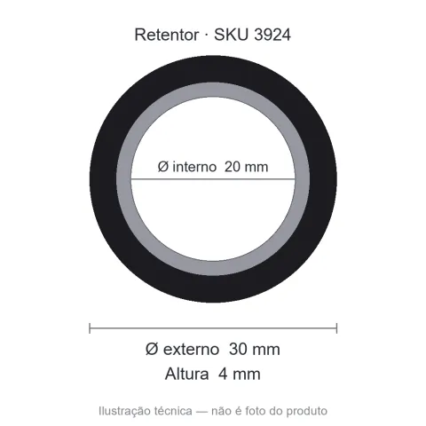 Retentor 20 mm x 30 mm x 4 mm - 01566 20x30x4/7 BAO