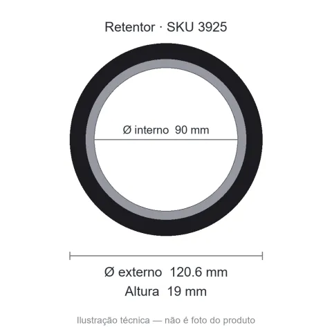 Retentor 90 mm x 120,6 mm x 19 mm - 01569 90x120,6x19