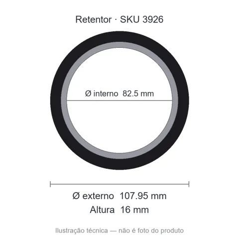 Retentor Agrícola 82,5 mm x 107,95 mm x 16 mm - 01571 82,50x107,95x16 BBR