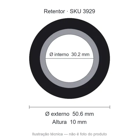 Retentor 30,2 mm x 50,6 mm x 10 mm - 01582 30,20x50,60x10