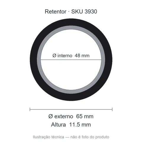 Retentor 48 mm x 65 mm x 11,5 mm - 01596 48x65x11,5