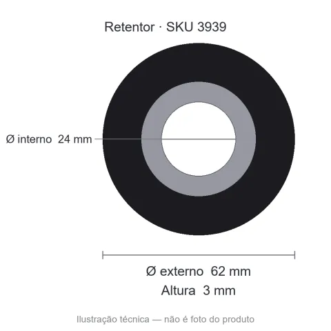 Retentor 24 mm x 62 mm x 3 mm - 5357 24x62x3