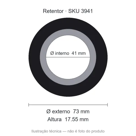Retentor 41 mm x 73 mm x 17,55 mm - 01626 41x73x17,55 GB