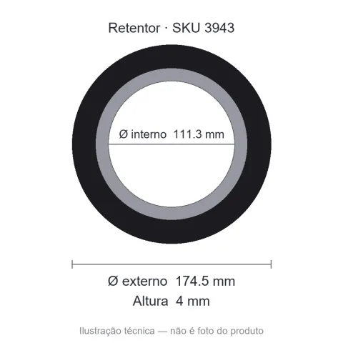 Retentor 111,3 mm x 174,5 mm x 4 mm - 01633 111,30x174,50x4