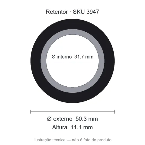 Retentor 31,7 mm x 50,3 mm x 11,1 mm - 01698 31,7x50,30x11,1