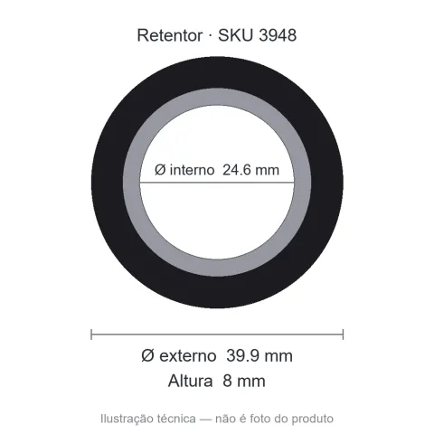 Retentor 24,6 mm x 39,9 mm x 8 mm - 01712 24,6x39,9x8