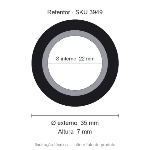 Retentor Agrícola 22 mm x 35 mm x 7 mm - 01716 22x35x7